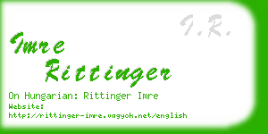 imre rittinger business card